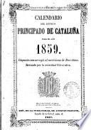 Calendario del antiguo principado de Cataluña para el año 1859