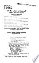 California. Court of Appeal (1st Appellate District). Records and Briefs