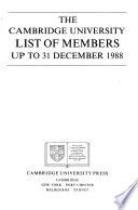 Cambridge University List of Members