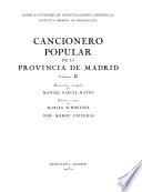 Cancionero popular de la provincia de Madrid