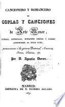 Cancionero y romancero de coplas y canciones de arte menor, letras, letrillas, romances cortos y glosas anteriores al siglo XVIII