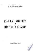 Carta abierta a Jovito Villalba