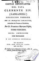 Cartas importantes del Papa Clemente XIV (Ganganeli)