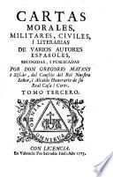 Cartas morales, militares, civiles i literarias de varios autores Espanoles