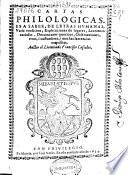 Cartas philologicas