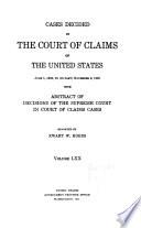 Cases Decided in the Court of Claims of the United States