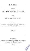 Cases Decided in the Court of Session