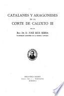 Catalanes y Aragoneses en la corte de Calixto III