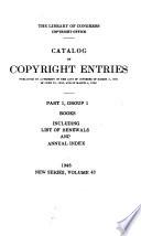 Catalog of Copyright Entries, Third Series