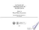 Catalog of Information on Water Data