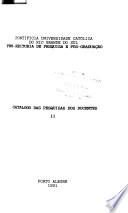 Catálogo das pesquisas dos docentes