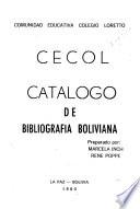 Catálogo de bibliografía boliviana