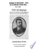 Catálogo de documentos--carta de la Colección Porfirio Díaz: Abril 1889