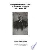 Catálogo de documentos--carta de la Colección Porfirio Díaz: Julio-Agosto 1887