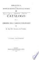 Catálogo de la librería del Cabildo toledano
