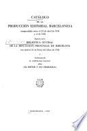 Catálogo de la producción editorial barcelonesa