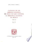 Catálogo de los impresos europeos del siglo XVI que custodia la Biblioteca Nacional de México
