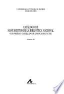 Catálogo de manuscritos de la Biblioteca Nacional con poesía en castellano de los siglos XVI y XVII: without special title