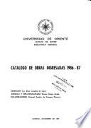 Catálogo de obras ingresadas