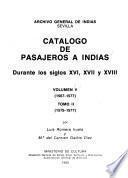 Catálogo de pasajeros a Indias durante los siglos XVI, XVII y XVIII