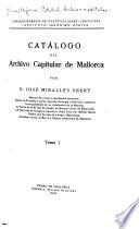 Catálogo del Archivo capitular de Mallorca
