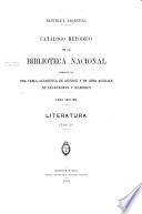 ... Catálogo metódico de la Biblioteca nacional