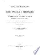 Catálogo razonado de obras anónimas y seudónimas de autores de la Compañía de Jesús