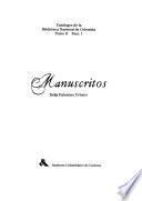 Catálogos de la Biblioteca Nacional de Colombia: fasc. 1. Manuscritos