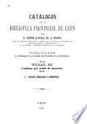 Catálogos de la Biblioteca Provincial de León: Catálogo por orden de materias