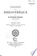 Catalogue de la bibliothèque de M. Ricardo Heredia, comte de Benahavis