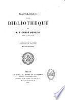 Catalogue de la bibliothèque de M. Ricardo Heredia, comte de Benahavis