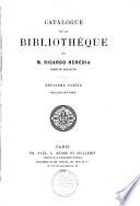 Catalogue de la bibliothèque de M. Ricardo Heredia