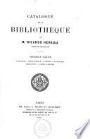 Catalogue de la bibliothèque de M. Ricardo Heredia
