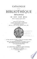 Catalogue de la bibliothèque espagnole de Don José Miro