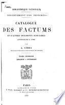 Catalogue des factums et d'autres documents judiciaires antérieurs à 1790