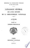 Catalogue général des livres imprimés de la Bibliothèque Nationale
