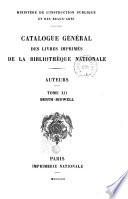 Catalogue général des livres imprimés de la Bibliothèque Nationale