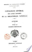Catalogue général des livres imprimés de la Bibliothèque Nationale