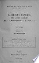 Catalogue général des livres imprimés de la Bibliothèque nationale