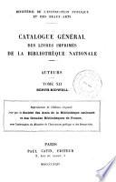Catalogue général des livres imprimés de la Bibliothèque nationale
