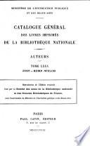 Catalogue général des livres imprimés de la Bibliothèque nationale