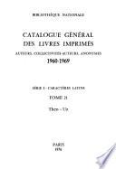 Catalogue général des livres imprimés