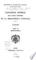 Catalogue Générale Des Livres Imprimés