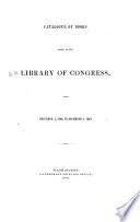 Catalogue of Books Added to the Library of Congress, from December 1, 1868, to December 1, 1869