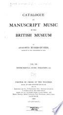 Catalogue of Manuscript Music in the British Museum
