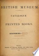 Catalogue of Printed Books