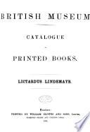 Catalogue of Printed Books in the Library of the British Museum
