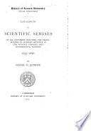 Catalogue of Scientific Serials of All Countries