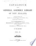 Catalogue of the General Assembly Library of New Zealand