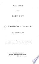 Catalogue of the Library of the St. Johnsbury Athenaeum